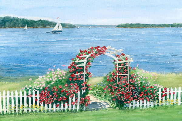 Rose Arbor by the Sea Painting
