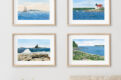 Gallery wall of Boothbay prints